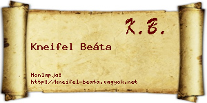Kneifel Beáta névjegykártya