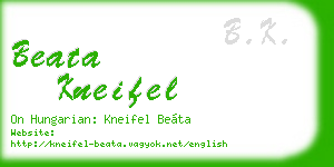 beata kneifel business card