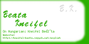 beata kneifel business card